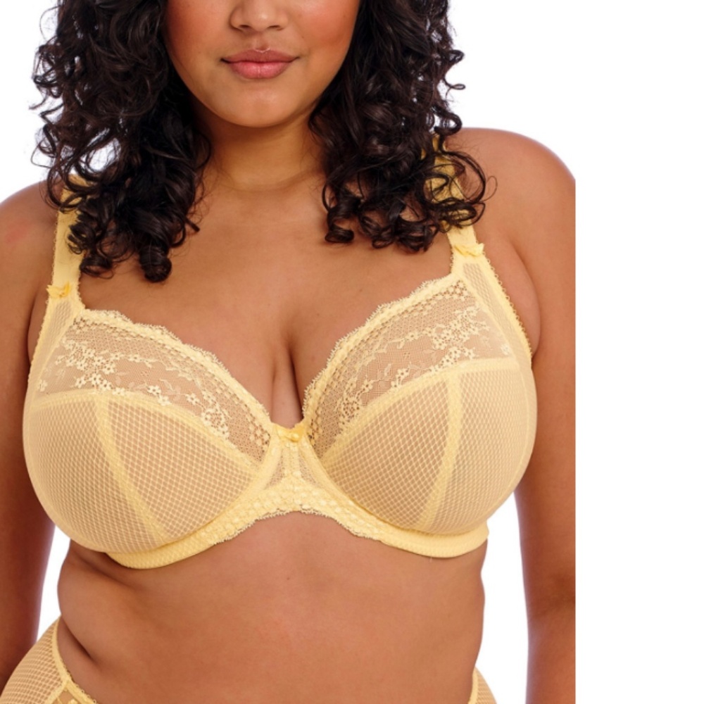 Elomi Full Figure Charley Stretch Lace Bra EL4382 Lemon NWT